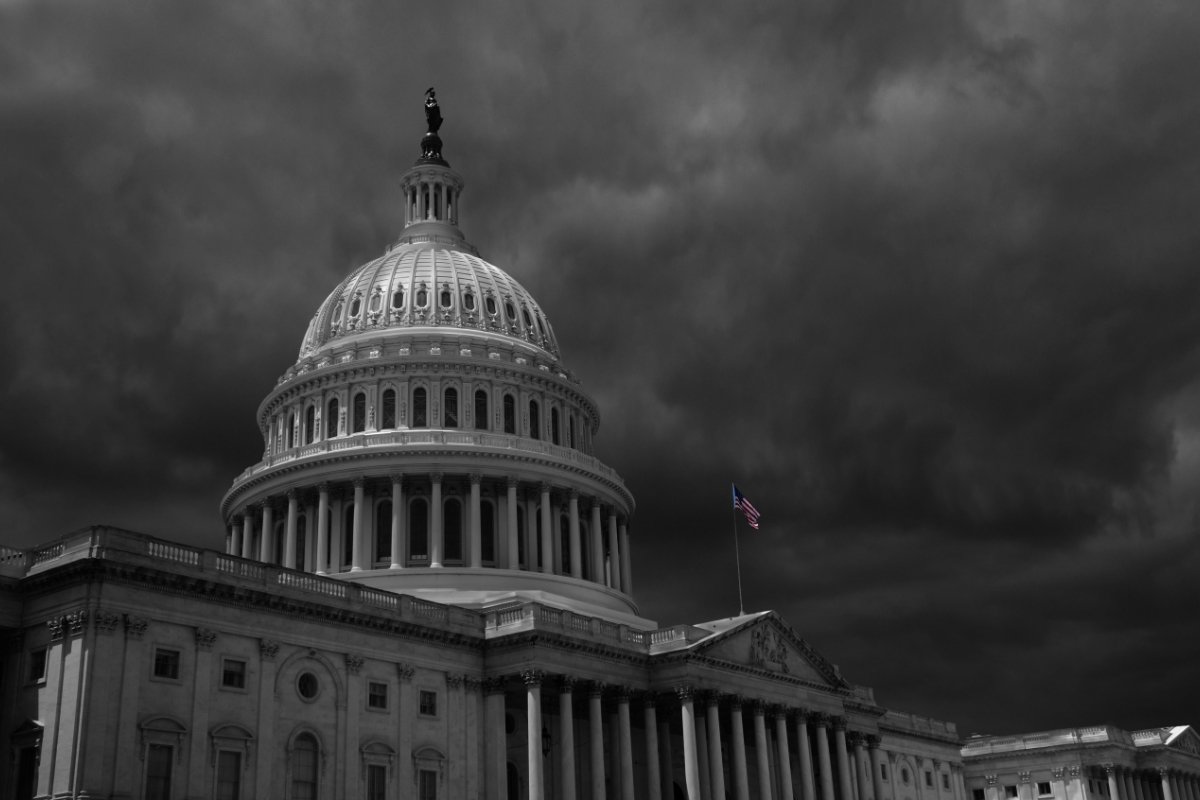 Clouds above the US Capitol in Washington DC