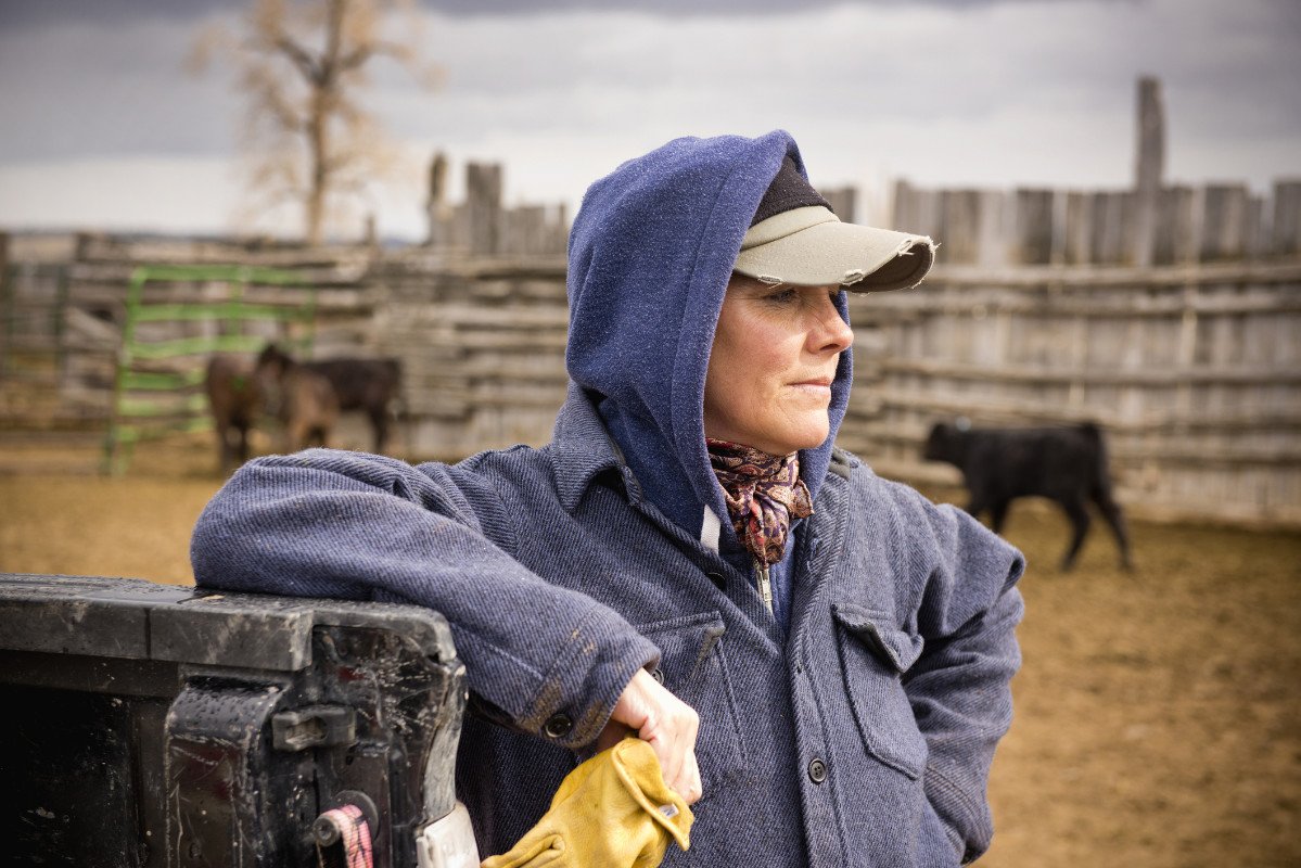 Portrait of a woman working on Montana ranch