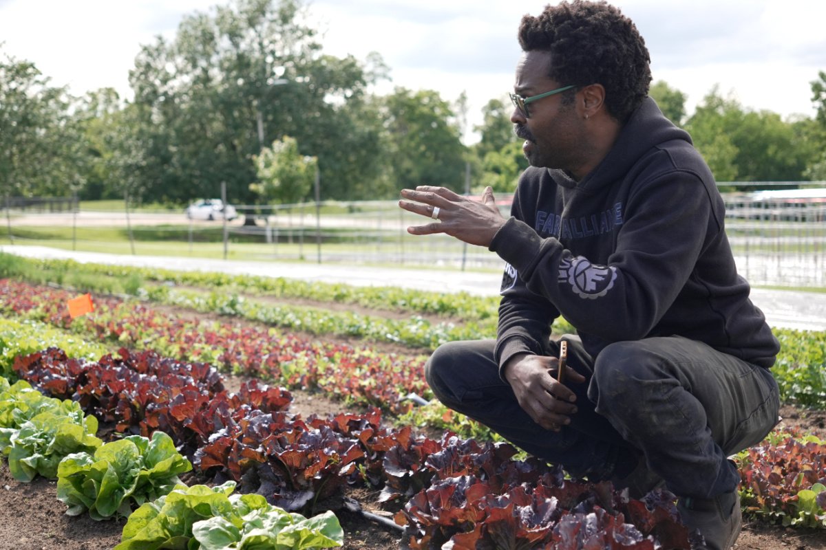 Denzel Mitchell at Black Butterfly Teaching Farm. (Photo credit: Sam Delgado)